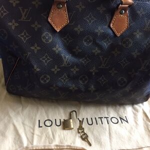 Louis Vuitton Monogram Canvas Tote Bag - Blue and Brown
